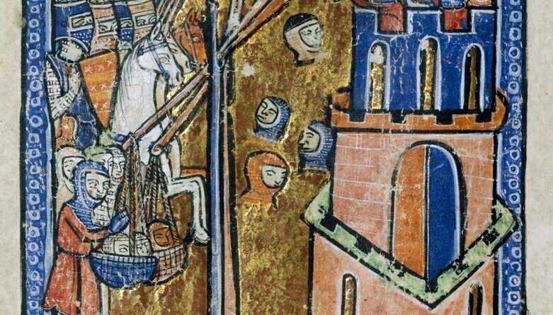 Trebuchet vs catapult: crusaders besieging Nicaea in 1097, in a medieval French manuscript