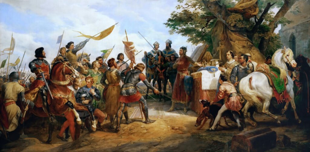 The Battle of Bouvines in 1214, painted by Horace Vernet in 1827