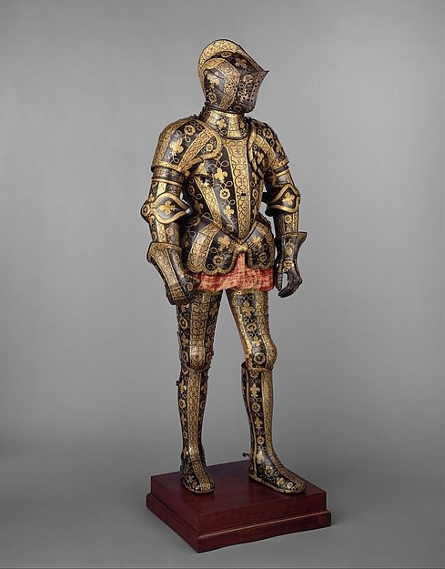 The Greenwich armour of George Clifford, Earl of Cumberland, decorated with gilded and blued steel