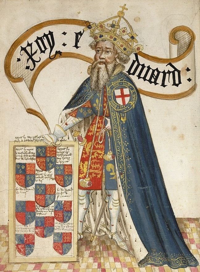 King Edward III of England in a 15th-century miniature from the Bruges Garter Book