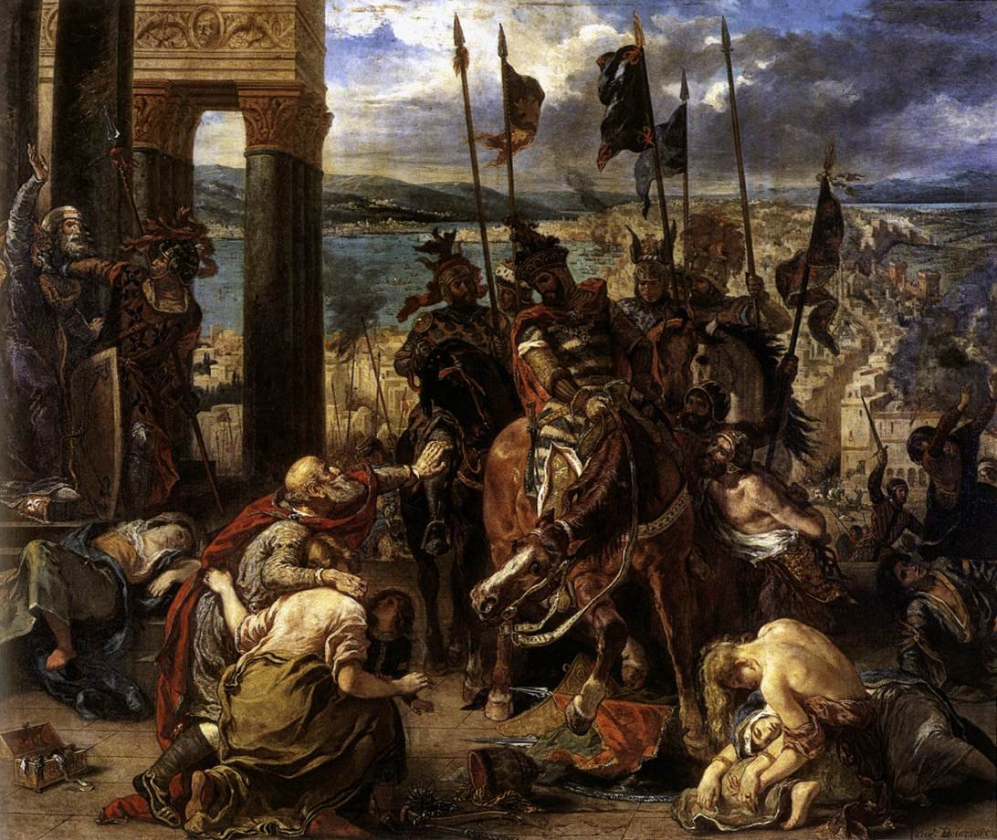 Eugène Delacroix's painting of the Crusaders entering Constantinople in 1204