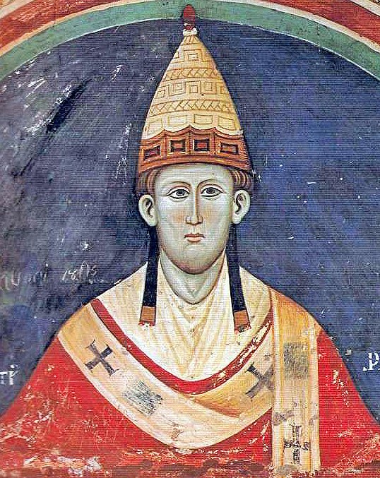 Pope Innocent III in a 13th-century fresco at the Sacro Speco monastery in Subiaco, Italy