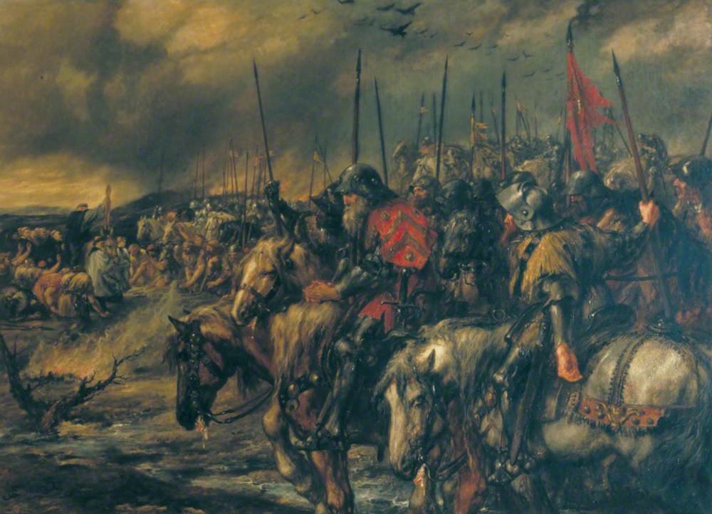 Battle of Agincourt: The Morning of the Battle of Agincourt, a 19th-century painting by Sir John Gilbert