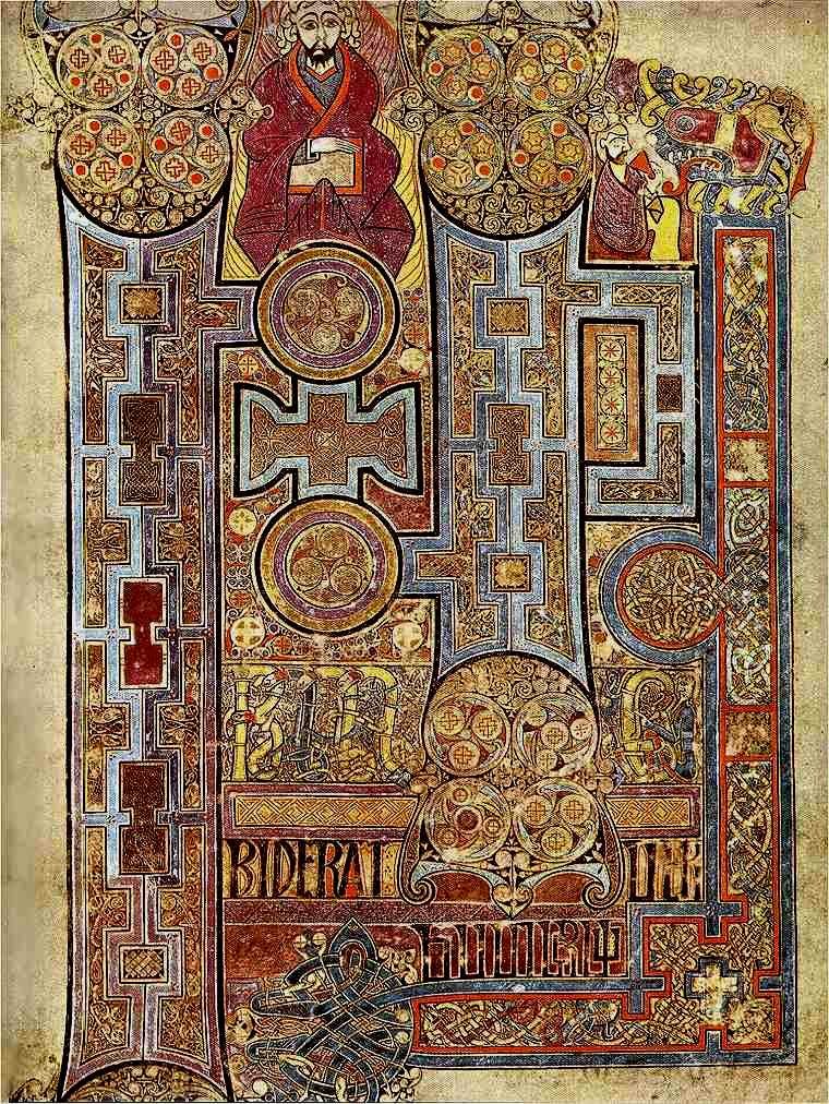 The decorated opening page of the Gospel of John, folio 292r of the Book of Kells