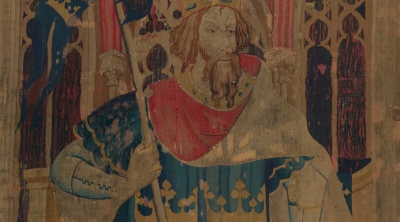 Was King Arthur real? King Arthur as one of the Nine Heroes in a medieval tapestry