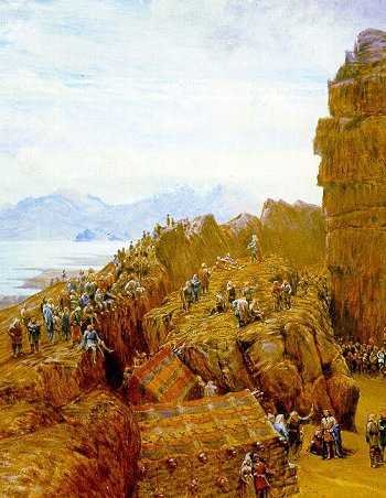 A romantic painting of the Icelandic Althing meeting in the open air, with a law speaker addressing the crowd
