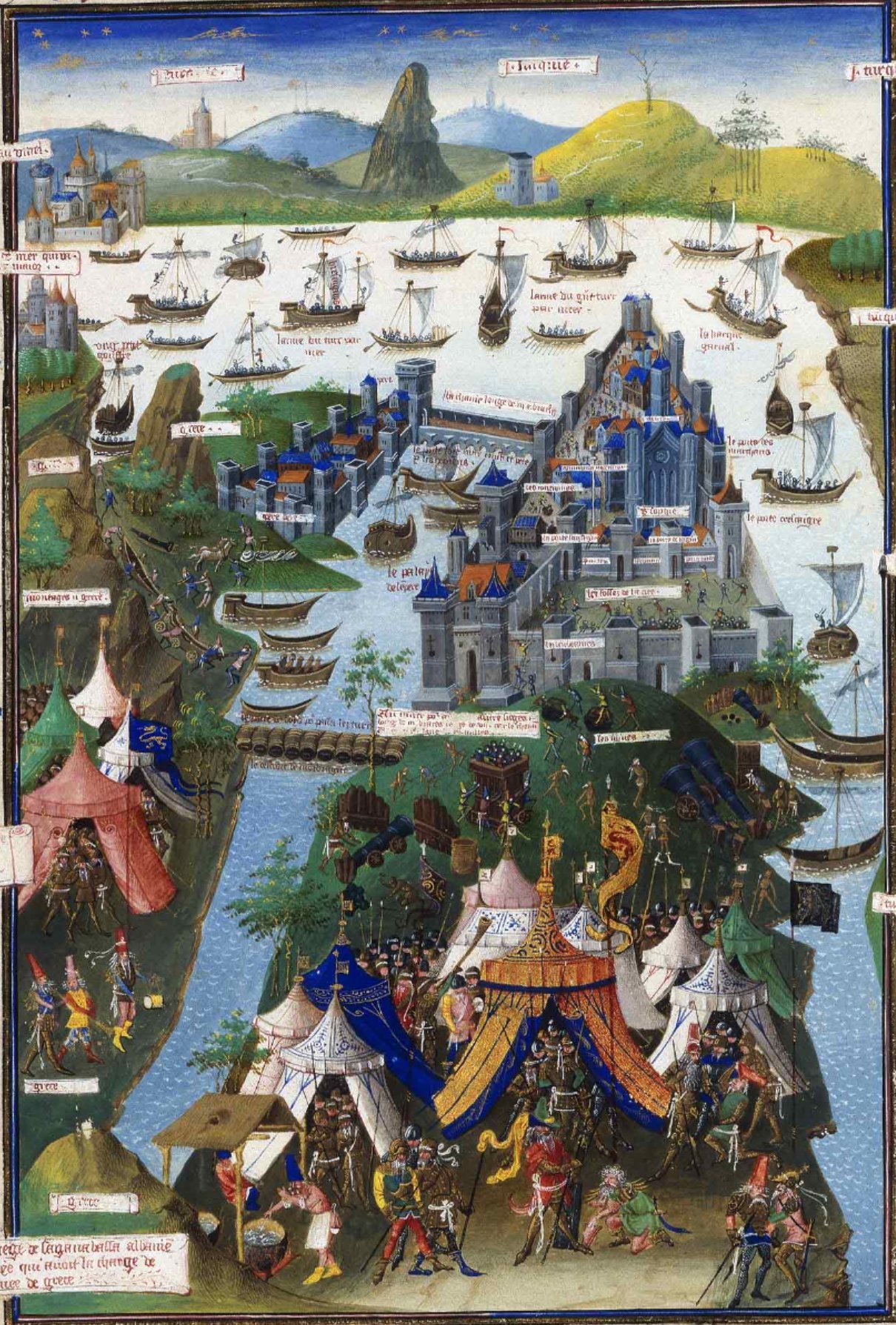 15th-century miniature of the Ottoman siege of Constantinople in 1453