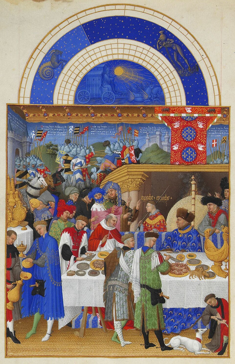 Illuminated manuscripts: the January page of the Très Riches Heures du duc de Berry
