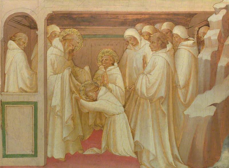 Lorenzo Monaco's painting of Saint Benedict admitting Maurus and Placidus into the Benedictine order