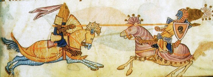 The Crusades explained: Richard the Lionheart and Saladin shown jousting in the 14th-century Luttrell Psalter
