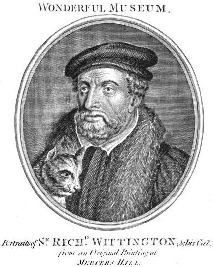 An old engraving of Richard Whittington, the mayor of London whose money paid for a huge public latrine