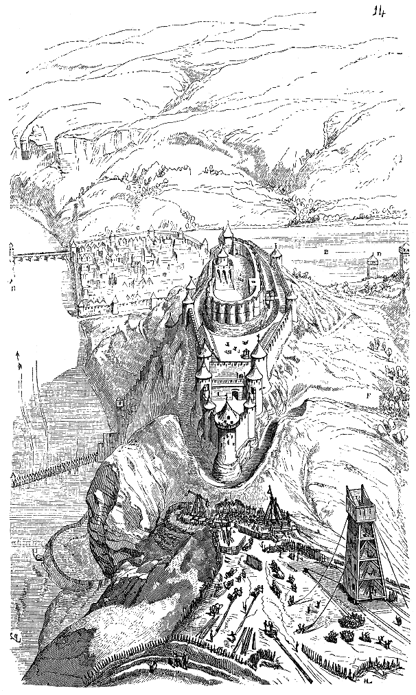 Medieval toilets: a 19th-century plan of the siege of Château Gaillard, where attackers got in through a latrine shaft