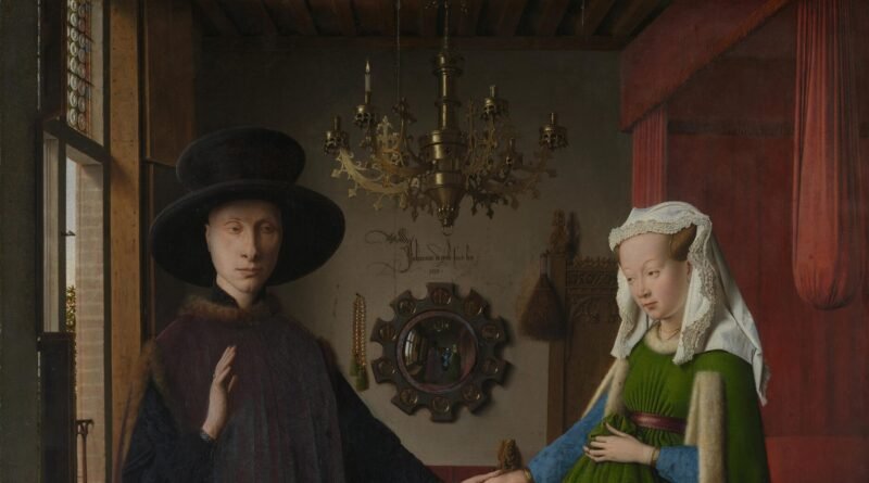 The Arnolfini Portrait by Jan van Eyck, 1434, showing rich fur-lined clothing