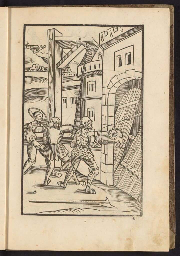 Assyrian siege engine with a battering ram attacking a city wall, from a 19th-century engraving of palace reliefs