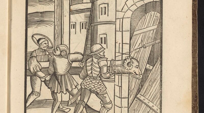 Assyrian siege engine with a battering ram attacking a city wall, from a 19th-century engraving of palace reliefs