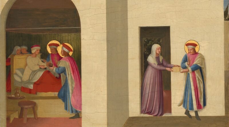 The physician saints Cosmas and Damian healing Palladia, painted by Fra Angelico around 1438–1440